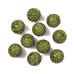 Перидот Оценка горный хрусталь проложить диско шар бусы, унисекс для изготовления ювелирных изделий, круглые, перидот, С. 13 (1.9~2 мм), 16 мм, отверстие : 1.5 мм