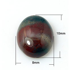 (RRHB277) Кристалл на подкладке из медово-бежевого цвета Природного индийского агата кабошонов, овальные, Индийская красная, 10x8x4 мм