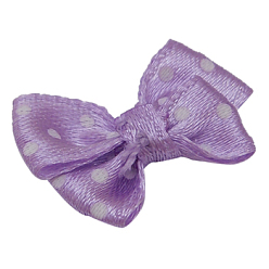 Фиолетовый Аксессуары-бантики для волос, из ткани, ленты , тканевого материала в полька точек дизайна, подходят к платью & аксессуарам для волос , фиолетовые, шириной около 17~18 мм, 24 мм длиной