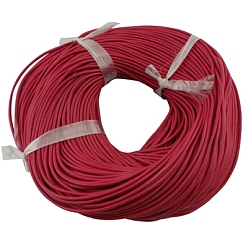 Светло-Вишневый Шнур натуральной кожи, кожаный шнур ювелирных изделий, ювелирные изделия DIY делает материал, круглые, окрашенные, светло-вишневый, 1.5 мм