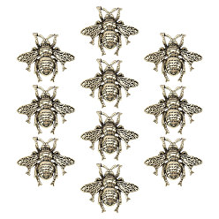 Античная Бронза 10 шт. цинковый сплав задних булавок для лацканов одежды рюкзака, пчела, античная бронза, 27.5x31.5 мм