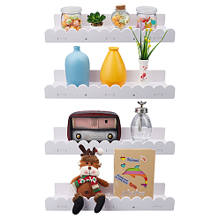 Белый Деревянная настенная полка для хранения вещей в детской спальне, прямоугольные, белые, 120x396x395 мм