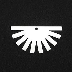 Нержавеющая Сталь Цвет Не тускнеющие 201 подвески из нержавеющей стали, лазерная резка, вентилятор, цвет нержавеющей стали, 17.5x33x1 мм, отверстие : 1.6 мм