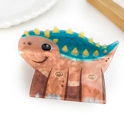 Дракон Акриловые коготь заколки, зелено-синие, дракон, 83x53 мм