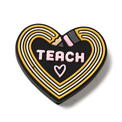 Сердце Пищевые экологически чистые силиконовые фокусные шарики, сердце, 26x30x6.5 мм, отверстие : 2 мм