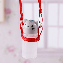 Cat Shape Water Bottle Shape Plastic Miniature Ornaments, Micro Landscape Home Dollhouse Accessories, Pretending Prop Decorations, Cat Shape, 15x37mm