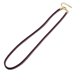 Фиолетовый Изготовление ожерелья из нейлонового миланского шнура, с латунной фурнитурой и карабинами из нержавеющей стали, золотые, долговечный, фиолетовые, 17.91~18.31 дюйм (45.5~46.5 см)