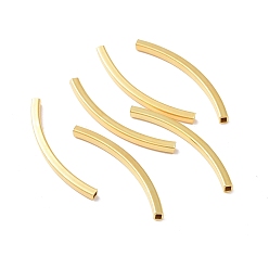 Золотой 925 серебро бусы трубка, изогнутая трубка, квадратный, реальный 18 k позолоченный, 30x2x2 мм, отверстие : 1.2 мм, Около 17 шт / 10 г