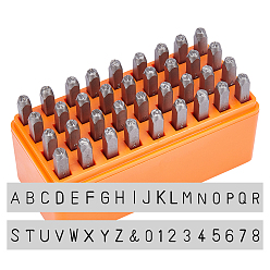 Платина Стальные марки, включая букву a ~ z и цифру, платина, 59x6x6 мм