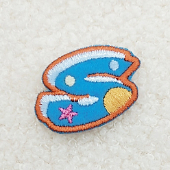 Letter S Computerized Embroidery Cloth Iron on/Sew on Patches, Costume Accessories, Appliques, Letter.S, 30x35mm