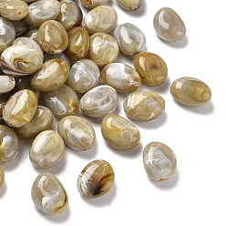 Светло-коричневый Акриловые шарики Gemstone имитация, овальные, два тона, загар, 24x18.5x11~11.5 мм, отверстие : 1.8~2 мм, Около 147 шт / 500 г