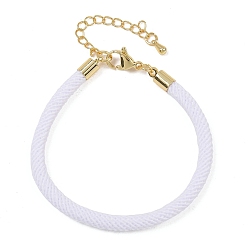 Белый 4.5 изготовление браслета из круглого нейлонового шнура миланского диаметра 202мм, с латунными выводами и 6.85 застежками из лобстера из нержавеющей стали, золотые, долговечный, стойки покрытие, белые, 17.4 дюйм ({2} см)