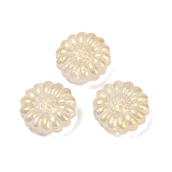 Champagne Gold Прозрачные стеклянные бусины, цветы, спекающийся лак, шампанское золото, 16x15.5x7.5 мм, отверстие : 1.2 мм