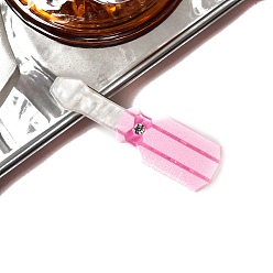 Бледно-Розовый Симпатичная заколка для волос из акрила со стразами, розовый жемчуг, 55x20 мм