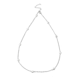 Нержавеющая Сталь Цвет Не тускнеет 304 ожерелье из нержавеющей стали с цепочкой в форме сердца, цвет нержавеющей стали, 17.83 дюйм (45.3 см)