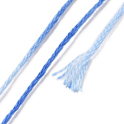Dodger Blue 10 Skeins 6-Ply Polyester Embroidery Floss, Cross Stitch Threads, Segment Dyed, Dodger Blue, 0.5mm, about 8.75 Yards(8m)/skein