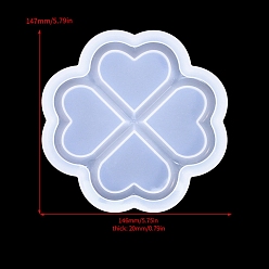 Клевер Лоток для хранения своими руками, пищевая силиконовая форма, формы для литья смолы, для уф-смолы, изготовление изделий из эпоксидной смолы, белые, клевер, 146x147x20 мм