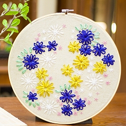 Цветок Наборы для вышивки своими руками, включая ткань для вышивания и нитки, игла, пяльцы, инструкция, цветок, 300x300 мм