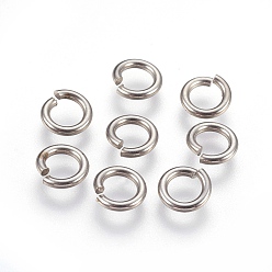 Нержавеющая Сталь Цвет Устойчивые к потускнению 304 соединительные кольца из нержавеющей стали, вырезанные пилой, цвет нержавеющей стали, 8x1.5 мм, внутренний диаметр: 5 мм, 700 шт / пакет
