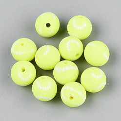 Tennis Бусины из полимерной глины , игры с мячом, большой теннис, 9.5~10 мм, отверстие : 1.5~2 мм