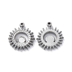 Нержавеющая Сталь Цвет Не тускнеет 304 подвеска из нержавеющей стали кабошон, солнце, цвет нержавеющей стали, лоток : 3 мм, 16x14x2 мм, отверстие : 0.8 мм