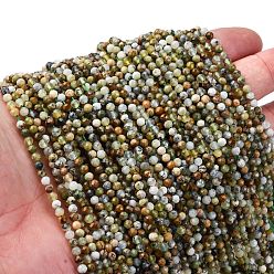 Natural Gemstone Natural Gemstone Beads Strands, Round, Faceted, 3mm, Hole: 0.7mm, about 136pcs/strand, 15.35''(39cm)