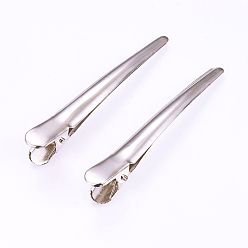 Платина Желехная фурнитура заколки , платина, 80x5~13x15 мм