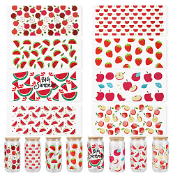 Mixed Shapes 8Pcs 8 Styles PVC Plastic Waterproof Decorative Sticker Labels, Mixed Shapes, 250x120x0.2mm, 1pc/style