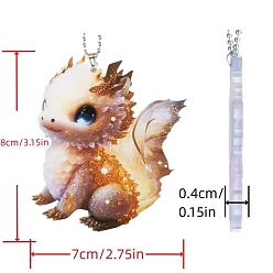 Льняное Полотно Украшение подвески автомобиля акриловым драконом, Подвесные украшения для внутреннего зеркала заднего вида автомобиля, белье, 80x70x4 мм