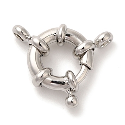 Платина Латунная пружинная застежка, долговечный, без свинца и без кадмия, платина, 17x13x5 мм, отверстие : 2~3 мм