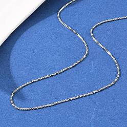 Платина 1мм латунная цепочка-коробка регулируемые слайдеры ожерелья, долговечный, стойки покрытие, платина, 17.72 дюйм (45 см)