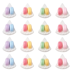 (52) Непрозрачная лаванда 30 Кабошоны из непрозрачной смолы, имитирующие пищевые продукты, Треугольный торт с макаронами, разноцветные, 22x20.5x17 мм