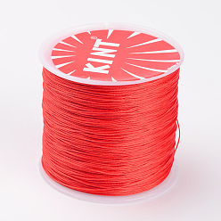 Orange Red Round Waxed Polyester Cords, Twisted Cord, Orange Red, 0.5mm, about 115.92 yards(106m)/roll