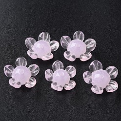 Pink Бусины лэмпворк , цветок, розовые, 14.5~15.5x15~16x7~8 мм, отверстие : 1.5 мм