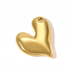 Настоящее золото 18K 304 подвески из нержавеющей стали, сердце прелести, ионное покрытие (ip), зеркальная полировка, реальный 18 k позолоченный, 19x17 мм, отверстие : 1.50 мм
