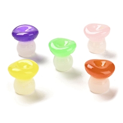 (52) Непрозрачная лаванда Светящийся грибной орнамент из смолы, Светящийся в темноте гриб для украшения стола, разноцветные, 11x11x11 мм