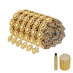 Gold Acrylic & Rhinestone Mesh Wrap Roll, for DIY Wedding Party Favors Decorations Craft, Gold, 95x2mm, 2 yards/pc