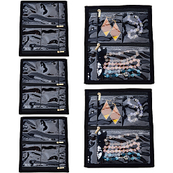 Черный Портал для путешествий, бархатные и ПВХ папки для документов, сумки для украшений, серьги кольца ожерелья браслеты, прямоугольные, чёрные, 173x208x2~4 мм