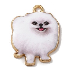 Белый Подвески из сплава , без кадмия, без никеля и без свинца, собака, белые, 23.5x18.5x2.5 мм, отверстие : 2 мм