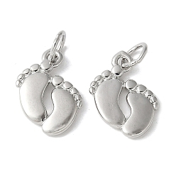 Платина Латунные подвески, прелести для ног, без свинца и без кадмия, долговечный, без свинца и без кадмия, с целью перехода в кольце, платина, 14x10.5x1.5 мм, отверстие : 4.4 мм