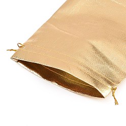 Золотистый Прямоугольные тканевые сумки для хранения ювелирных изделий, пакеты на шнурке, упаковочные пакеты, золотые, 18x13 см