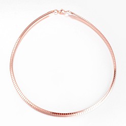 Roségold 304 Edelstahlhalsketten, mit Karabiner, Roségold, 17.72 Zoll (45 cm), Innendurchmesser: 5.43 Zoll (13.8 cm)