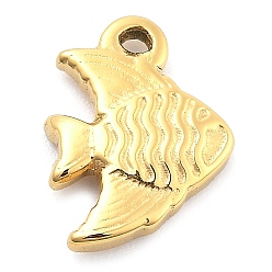 Настоящее золото 14K Ионное покрытие (ip) 304 подвески из нержавеющей стали, рыба, реальный 14 k позолоченный, 11x8.5x2 мм, отверстие : 1 мм