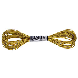 Золотистый 12-слойная нить для вышивания из металлизированного полиэстера, блестящие нитки для вышивки крестиком для рукоделия, ручная вышивка, браслеты дружбы плетеная веревка, золотые, 0.8 мм, о 8м / моток