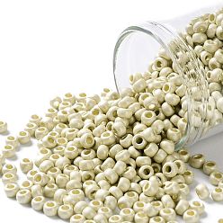 (PF558F) PermaFinish Silver Metallic Matte Toho runde Rocailles, japanische Rocailles, (pf 558 f) permafinish silber metallic matt, 8/0, 3 mm, Bohrung: 1 mm, ca. 10000 Stk. / Pfund