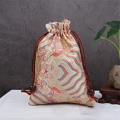 Белый Навахо Сумки для хранения ткани с принтом водной ряби, прямоугольные пакеты на шнурке, упаковочный пакет, навахо белый, 18x13 см