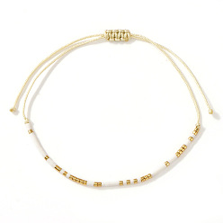 Светло-желтый Браслеты из бисера и бусин из богемского стекла, плетеные браслеты из полиэфирного шнура для женщин, колонка, светло-желтый, 11.02 дюйм (28 см)