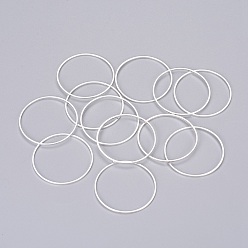 Серебро Латунные соединительные колечки, серебряные, 18x0.7~1 мм