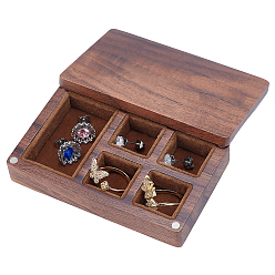 Sienna Wooden Jewelry Storage Boxes, with Magnetic Clasps, Rectangle, Sienna, 9.6x6x2.1cm