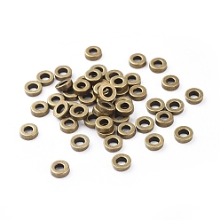 Античная Бронза Разделители для бусин, тибетский стиль, без свинца и без кадмия, пончик, античная бронза, 6x2 мм, отверстие : 2.5 мм